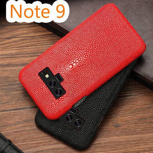 Stock Real Natural Genuine Water Stingray Pearl Fish Skin Leather Case for Galaxy Note 9 Luxury Back Cover for Samsung Note9