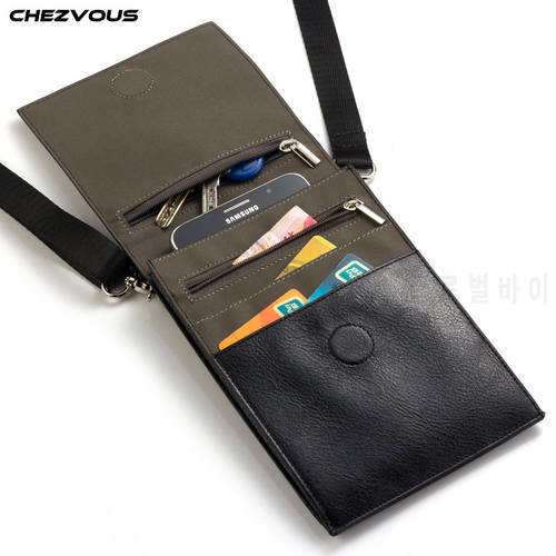 CHEZVOUS 6.4 inch Mobile Phone Pouch for iPhone Samsung Huawei Xiaomi Smartphone Men Women Small Shoulder Bag Travel Pouch
