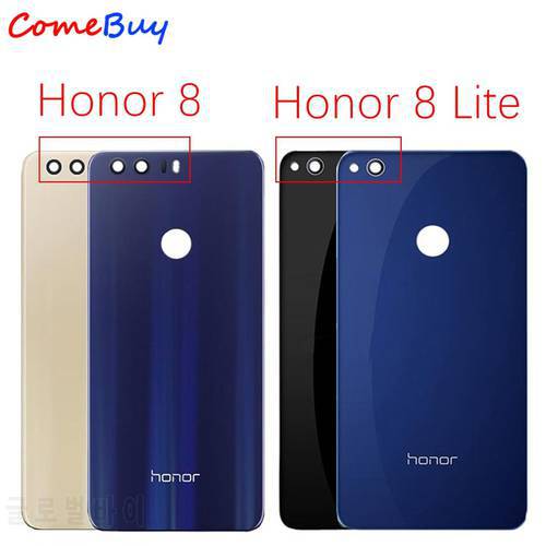 ComeBuy for Huawei Honor 8 Honor 8 Lite Battery Cover Back Glass Panel Rear Housing Door Case Replacement+Adhesive Sticker