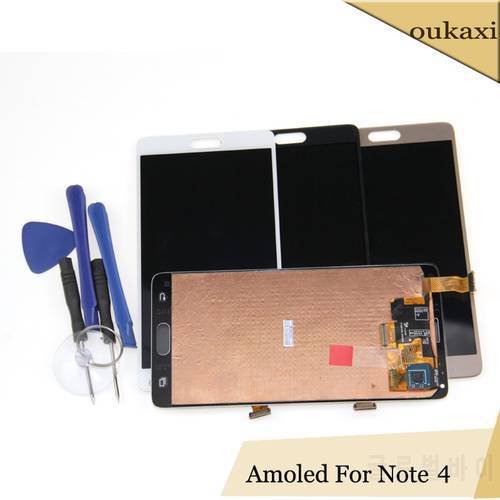 Super AMOLED Phone LCD For Samsung Galaxy Note4 Note 4 N910C N910A N910F N910H N910V N910P Digitizer Touch Screen Assembly +tool