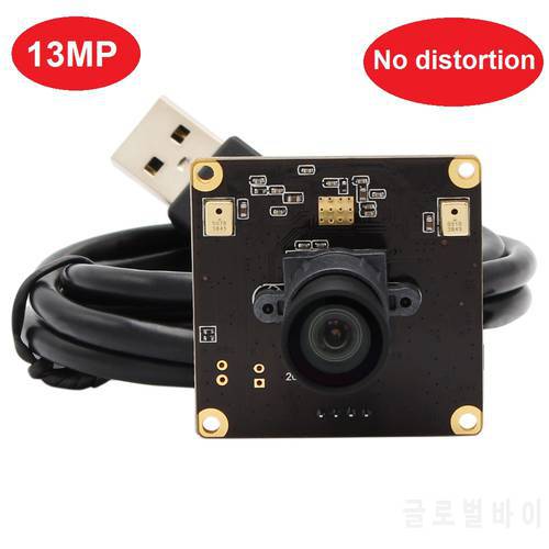 13MP NO distortion USB Camera Module UVC OTG MJEPG YUYV USB 2.0 Webcam Camera Board for Scanning