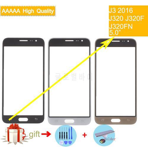 10Pcs/lot For Samsung Galaxy J3 2016 J320 J320F J320M J320Y J320FN Touch Screen Front Panel Glass Lens Outer LCD Glass Replace