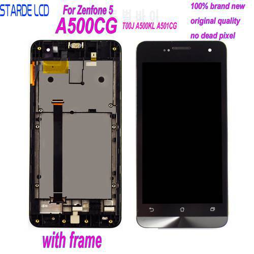 5.0 Original Display for ASUS Zenfone 5 LCD Touch Screen with Frame Zenfone 5 Display T00J A500KL A500CG A501CG T00P Digitizer