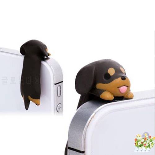 2pcs/set 3.5mm kawaii high quality dachshund Niconico Dog Anti dust plug for cell phone cute anime ear jack earphone cap