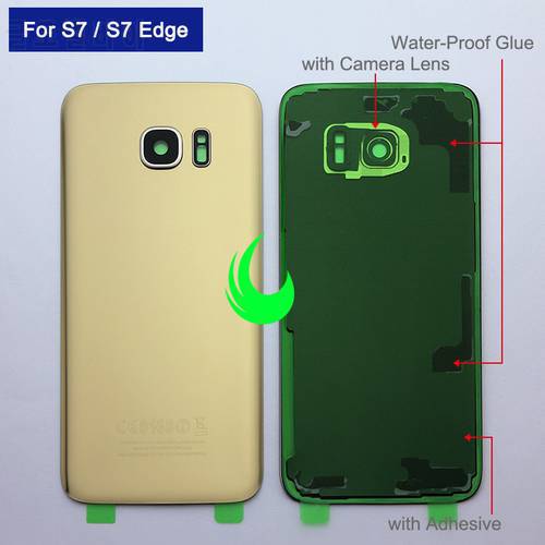 Back Glass Battery Cover For Samsung Galaxy S7 G930 / S7 Edge G935 Rear Door Housing Case For SAMSUNG S8 Plus Back Glass + Lens