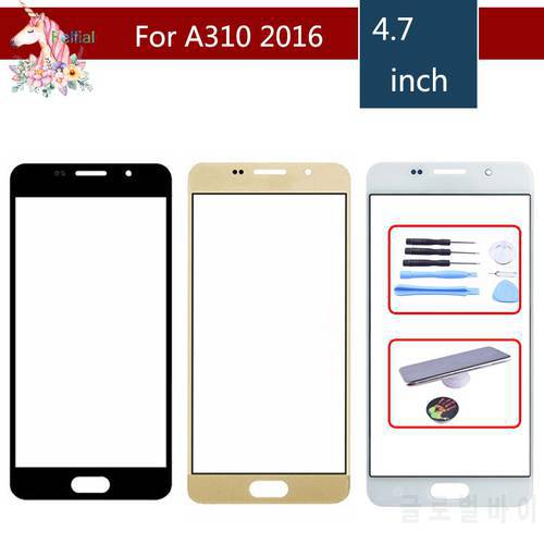 For Samsung Galaxy A3 2016 A310 A310F SM-A310F A310M Front Outer Glass Lens Touch Screen Panel Replacement