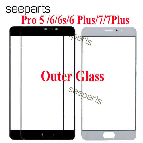 For Meizu Pro 5 Outer Glass Lens Pro 7 Plus Front Glass Pro 6 Plus Screen Panel Replacement Parts Pro7 Front Glass
