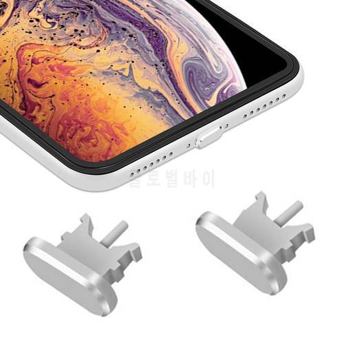 Mobile Phone Accessories Dust Plug Metal Aluminum 2 in 1 for Ipad Iphone 12 11 Pro X XR XS Max 8 7 Plus USB Gadgets
