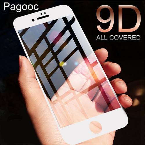 Protective Glass On The For Apple iPhone 6 6S 7 8 Plus X XR XS Max 6 6S Plus Tempered Screen Protector 9D Curved Edge Glass Film