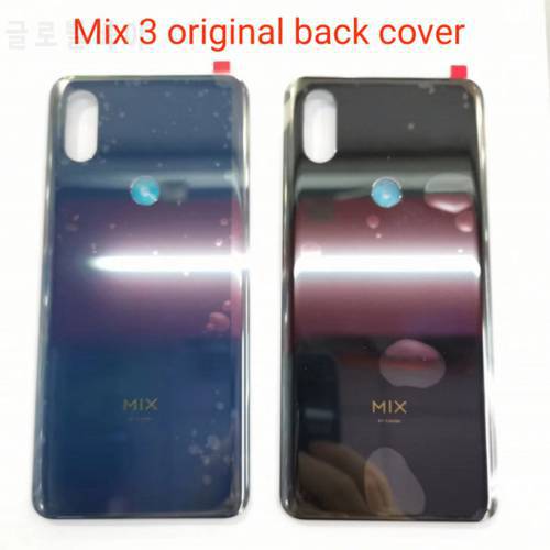 Original Ceramic Battery Back Cover Rear Housing Door Glass Cover for Xiaomi Mi Mix 3 Repair Spare Parts with 3M Glue