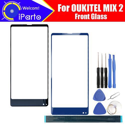 OUKITEL MIX 2 Front Glass Screen Lens 100% Original Front Touch Screen Glass Outer Lens for OUKITEL MIX 2 + Tools + Adhesive