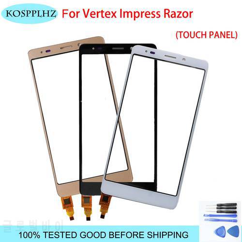 5.0inch For vertex impress Razor 4G touch Screen Front Glass Panel Digitizer Repair Parts Lens Replacement Cell phone + Tools
