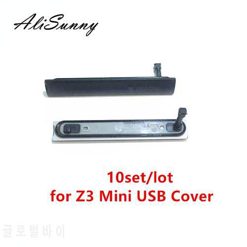 AliSunny 10pcs SIM Card + SD Micro USB Port Dust Plug for Sony Z3 Mini USB Charger Charging Port Cover D5803 D5833