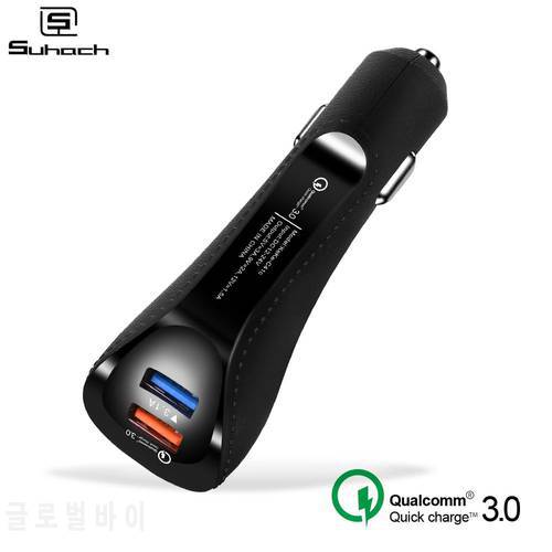 Suhach QC 3.0 Car Charger Quick Charge Mobile Phone Charger Dual USB for Huawei Xiaomi Samsung 2 Port USB Fast Car Charger