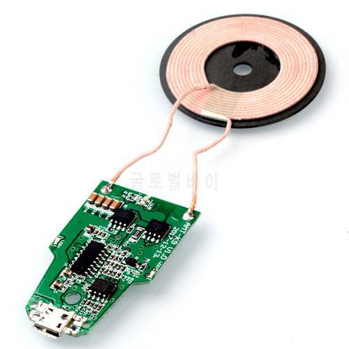 DIY DC 5V QI Wireless Charging PCBA Circuit Board + Coil Receiver Charger Module For All Smart Phone