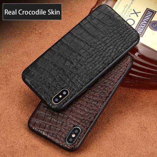 Crocodile Genuine Leather Case for Xiaomi Mi 11 10 Ultra 10T 9T Lite Poco X3 Pro F3 Cover For Redmi Note 10 pro note 9 8 Pro 10S