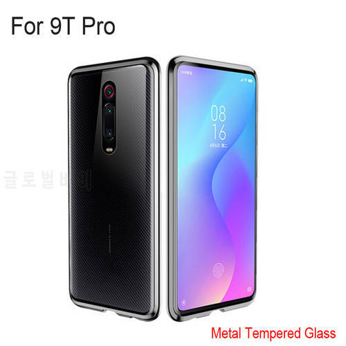Luxury Magnetic Adsorption Case For Xiaomi Mi 9T Pro Metal Frame Doubl Tempered Glass Cover 9t 9TPro Protective Phone Case