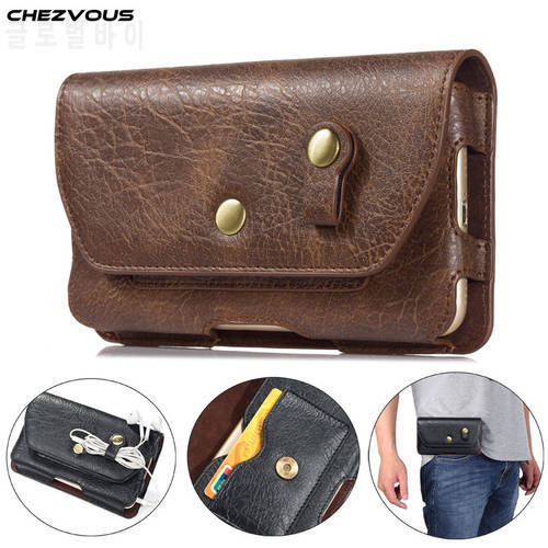 CHEZVOUS Pouch Leather phone Case For iPhone XS X 6 7 8 plus XS Max Waist Bag Universal Belt Clip 4.7-6.4inch For Samsung Huawei