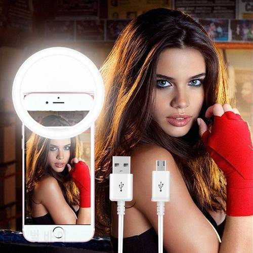 Phone Ring Light Selfie LED Ring Flash Light for iPhone xr Samsung Galaxy a50 a70 s10 Huawei P30 Phone Lens obiektyw do telefonu