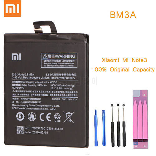 Original Phone Battery for Mi Note 3 Battery Xiaomi Note3 BM3A Replacement Batteries Xiomi bateria for MiNote 3