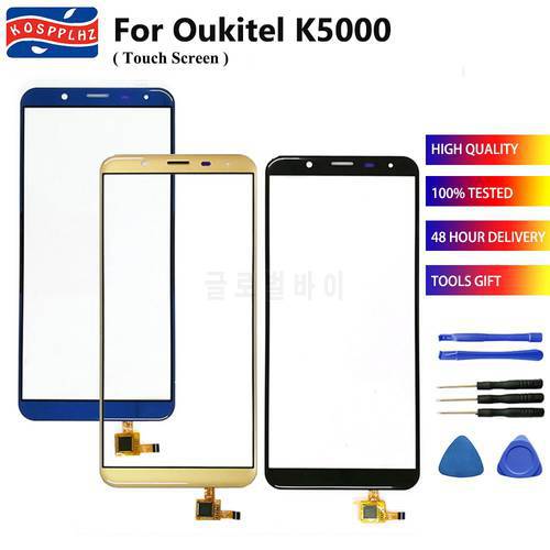 NEW For Oukitel K5000 Touch Sensor Glass Screen Panel For Oukitel K 5000 Mobile Phone Front Glass Touch Lens Panel