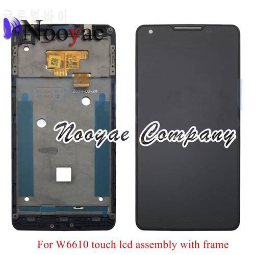 Tested Reuse Black Digitizer For Philips W6610 W6618 Touch Screen Sensor with LCD display full Completely Assembly frame