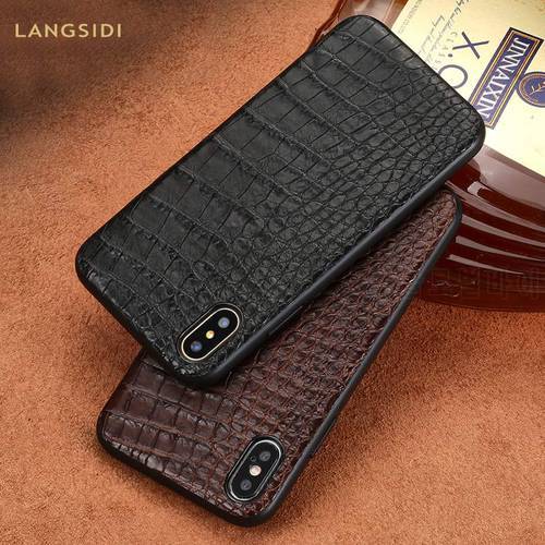 Genuine crocodile Leather phone case for iPhone X 13 14 Pro Max 12 Mini 12 11 Pro Max XR XS max XR 7 8 All Full protective case