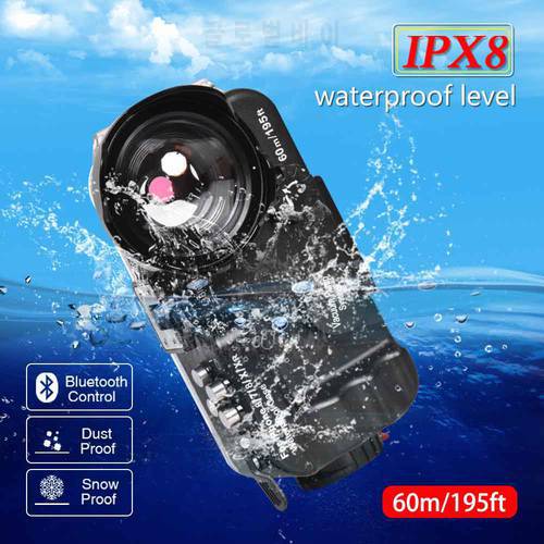 Bluetooth Waterproof Housing Diving Case For iPhone 6/6s/7/8/X/XS/XR Cover 60m/195ft Professional Underwater Protective Case