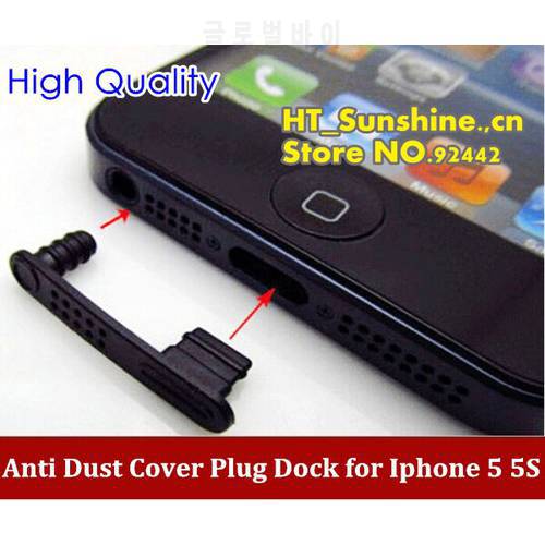 Wholesale Anti Dust Cover Plug Dock Charger Data + Audio Earphone Port Cap Stopper Fit For iphone 5 5s
