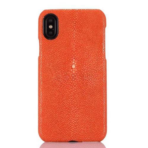 In stock 5 color for iPhone X 5.8&39&39 Pure Natural Pearl Fish Leather Back Cover Real Genuine Stingray Skin Phone Case For iPhoneX
