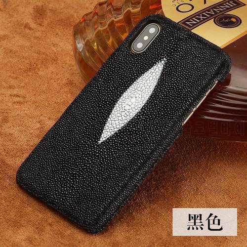 Stock 5 Color Real Natural Genuine Water Stingray Skin Leather Case for iPhone X XS Max XR Luxury Back Cover for iPhoneX