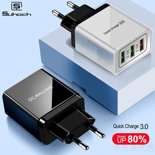 Suhach Quick Charger 3.0 USB Charger Power Wall Adapter for iPhone iPad Samsung Xiaomi Mobile Phones QC3.0 Travel Fast Charger