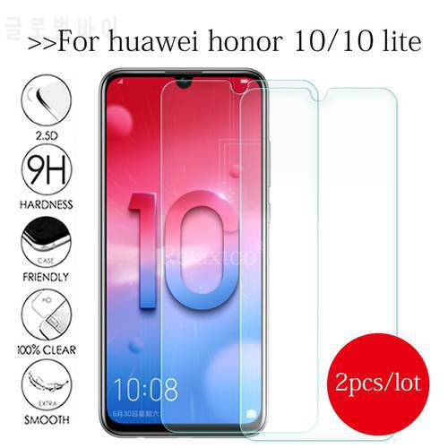 2pcs tempered glass on honor 10 lite safety Film For huawei honor 10 COL-L29 protective glas huaweii hauwei honor 10 light honar