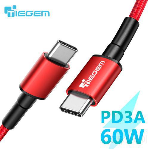 TIEGEM USB C to USB C Cable Fast Charging Quick Charge 4.0 USB-C Cable for Samsung Galaxy Note 10 s9 PD 60W 3A for macbook ipad