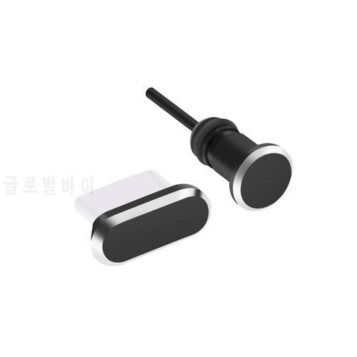 2pcs/set 8 colors Metal Type C Charging Port Anti-Dust 3.5mm Earphone Jack Dust Plug For Samsung S10 Phone Accessories