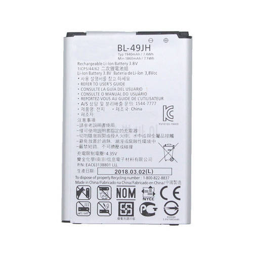 1x 1940mAh BL-49JH Replacement Battery for LG K3 LS450 K4 K120 Spree K121 K130 k120e K130e BL49JH BL 49JH Batteries