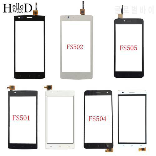 Touch Screen Digitizer Panel For Fly FS501 FS502 FS504 FS505 TouchScreen Front Glass Lens Sensor Touch Screen 3M Glue Wipes