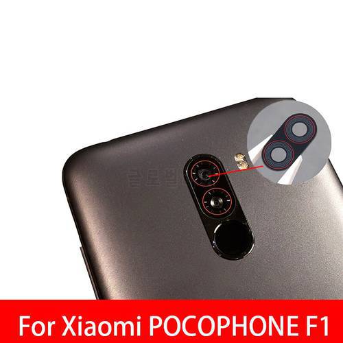 Rear Back Camera Glass Lens Cover For Xiaomi Pocophone F1 With Adhesive Sticker With Frame Panel Cover Metal Replacement Parts