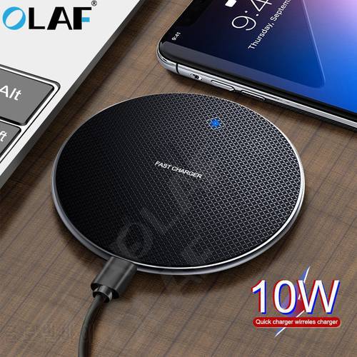 OLAF 10W Qi Wireless Charger For iPhone 11 Pro Max Fast USB Charger Fast Charging Pad For Samsung S10 S9 Xiaomi Wireless Charger