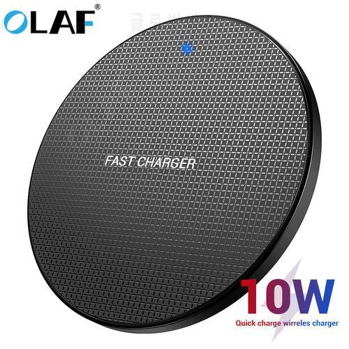 OLAF 10W Wireless Charger Qi Fast Wireless Charging Pad For iPhone 11 Xs Max X 8 qi charger Adapter Receiver For Samsung S10 S9