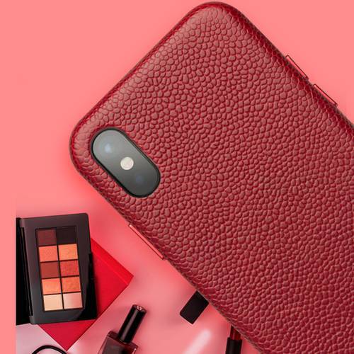 3 Colors Qialino brand genuine full grain leather back cover for iphoneX natural cow skin phone case for iphone X