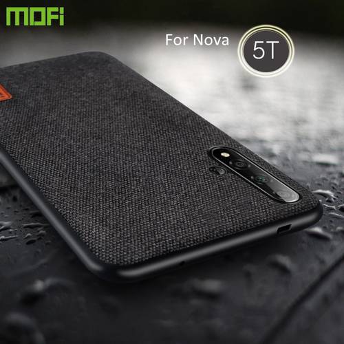 MOFi For Huawei Nova 5T Case Cover MOFi Original Nova 5T Shockproof Fabric Cloth Hard Coque Shell Silicone Back Business Cases