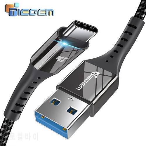 TIEGEM USB 3.0 Type C Cable 3A USB C Cable for Huawei P9 P10 P20 Fast Charging USB Type-C Cord for Samsung S9 S8 Note 8 9 Plus