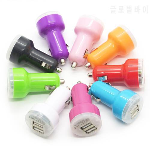 100pcs/lot Universal 5V/2.1A Dual USB Car Charger for iPad iPhone Samsung Huawei Mobile Phone Auto Car Charger