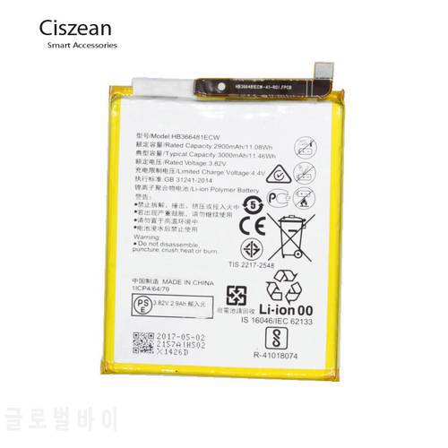 Ciszean 1x 3000 mAh Replacement Battery HB366481ECW For Huawei P9 Lite G9 Honor 8 5C VNS-DL00 VNS-L23 Batterieij Batteries