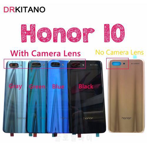 DRKITANO Back Cover For Huawei Honor 10 Battery Cover Back Glass Panel Rear Housing Case+Camera Lens Replacement COL-L09 COL-L29