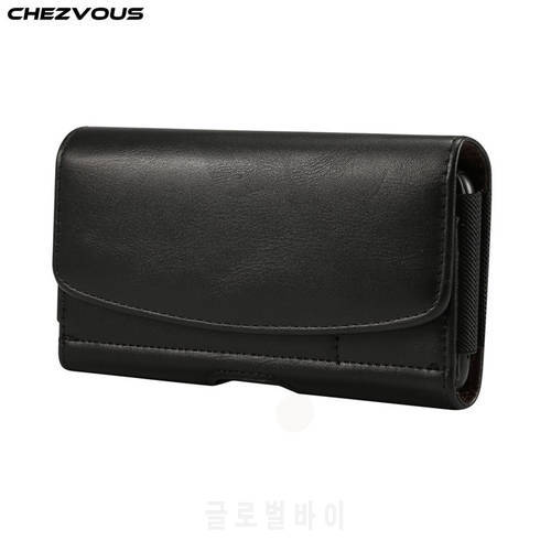 CHEZVOUS Universal Pouch Leather Case 4.8/5.2/5.5/6.5 inch for iPhone Samsung Huawei Xiaomi with Card Holder Belt Clip Holster