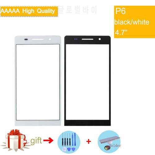 P6 P7 Front Panel For Huawei Ascend P6 P7 Front Glass Panel Touch Screen Glass Lens Front Panel Replacement Outer LCD Glass