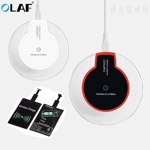 OLAF Qi Wireless Charger Receiver Led Fast Charging For iPhone Xs Max X 7 8 6s Plus Samsung Huawei P20 Pro Lite Wireless Charger