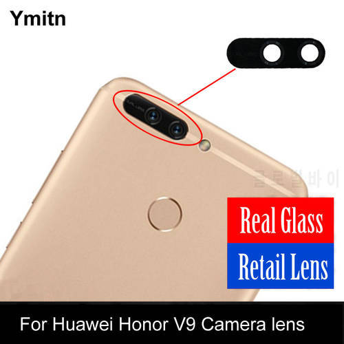 New Ymitn Housing Retail Back Rear Camera glass lens with Adhesives For Huawei Honor V9 DUK-AL20